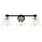Designers Fountain Willow Creek 25in 3-Light Matte Black Contemporary Indoor Vanity Light with Clear Glass Shades D204M-3B-MB - alternate 1